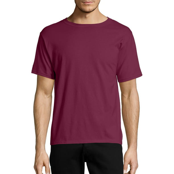 Hanes by ComfortBlend EcoSmart Crewneck Mens T-Shirt_Maroon_XL 